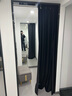 依綸秀免打孔試衣間門(mén)簾拱形遮擋隔斷簾服裝店更衣室遮擋簾絲絨窗簾臥室 黑色 成品布寬1.5*高2.2米 (配免打孔桿) 曬單實(shí)拍圖