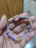 周大生莫奈花園黃金轉(zhuǎn)運(yùn)珠手鏈女足金睡蓮花3D硬金手繩七夕禮物送女友 黃金睡蓮轉(zhuǎn)運(yùn)珠-配主圖款紫色手繩 金重約1.00g 曬單實(shí)拍圖