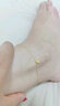 ZJUZ18K金腳鏈女心動(dòng)黃金腳鏈AU750簡約心形腳鏈時(shí)尚彩金腳鏈送女友 18K黃金色 曬單實(shí)拍圖
