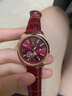 POEDAGAR2025新款高端輕奢女士腕表學(xué)生防水夜光日歷韓版石英潮流女表禮物 皮帶玫金酒紅 曬單實(shí)拍圖