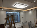 漢宇金鋒客廳燈長方形LED吸頂燈簡約現(xiàn)代家用奢華大廳燈水晶燈 長120*寬80*高20cm 三色調(diào)光 曬單實(shí)拍圖