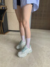 斯凱奇（Skechers）云嶼丨女子登山鞋2025春夏新款女子厚底老爹鞋戶外徒步旅游鞋女鞋 乳白色/綠色/OWGN 37 曬單實拍圖