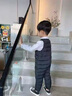 迪士尼兒童羽絨棉背帶褲嬰幼兒寶寶加厚棉褲男女童外穿開檔連體加絨褲子 黑色 80適合年齡8-10個月體重19-23斤 曬單實拍圖