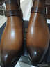 村哥牛皮馬丁靴男秋冬季皮靴男士高幫皮鞋男靴英倫短靴 棕色 42 曬單實(shí)拍圖