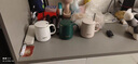 億嘉IJARL 創(chuàng  )意陶瓷杯子馬克杯帶蓋帶勺男女情侶水杯簡(jiǎn)約咖啡杯牛奶杯 帶把字母杯金邊綠色 曬單實(shí)拍圖