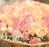 来一客情人节红玫瑰生日花束鲜花速递同城配送全国表白求婚礼物 99朵混搭白纱包装 实拍图
