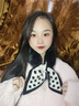 玉柳緣 圍巾女冬季韓版潮百搭保暖毛絨圍巾波點(diǎn)毛絨交叉護(hù)頸小圍脖 黑色 尺寸約75*9CM 曬單實(shí)拍圖