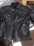PERCOOL機車(chē)服真皮皮衣青年男士頭層純牛皮騎行皮夾克潮流摩托車(chē)服外套 黑色 (頭層牛皮) XL號 建議145-155斤 曬單實(shí)拍圖