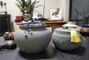 石匠同豐 天然青石茶葉罐 大號手工復古茶葉儲存罐 便攜普洱茶密封儲物罐 款式2 曬單實(shí)拍圖
