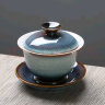 苏氏陶瓷（SUSHI CERAMICS）茶具套装新窑变银丝釉泡茶碗苹果功夫茶杯陶瓷三才盖碗13头礼盒装 晒单实拍图