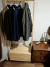 匠友（JIANGYOU）實(shí)木衣帽架落地臥室掛衣架新中式帶抽屜換鞋凳儲物移動(dòng)置物衣服架 65寬-橡膠木（帶儲物） 曬單實(shí)拍圖