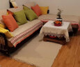 锦品 日式棉麻编织地毯客厅卧室床边毯薄款野餐毯可机洗玄关门口定制 麻色黄 90x160cm 实拍图
