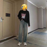 莫代爾2025春秋冬新款高腰直筒牛仔褲女百搭小個(gè)子寬松垂感闊腿拖地長(cháng)褲 復古藍_【九分】適合身高158cm以下 L _建議【116-125斤】 曬單實(shí)拍圖