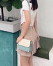 DAFEI DENTON輕奢侈品牌包包女包2025新款女士真皮單肩包七夕情人節(jié)禮物送女友 白綠色 禮盒包裝 曬單實(shí)拍圖