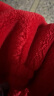 婧麒宝宝拜年服连体衣服冬装夹棉百日宴满月红色新生婴儿过年 红色吉祥如意【保暖款】 66cm 实拍图