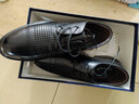 奧康品牌皮鞋男真皮商務(wù)正裝鞋透氣防滑結婚鞋子春季大碼46內增高6CM 黑色夏季洞洞皮涼鞋173739172 44 (270mm) 曬單實(shí)拍圖