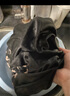 百圖betu女裝秋季新款連衣裙系帶荷葉邊X型印花連衣裙女2308T78 黑色 M 曬單實拍圖