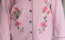 雅婷雅雯【玫瑰繡花】睡衣女春秋款長袖長褲莫代爾棉家居服送媽媽款 杏粉色 170/100/XL 曬單實(shí)拍圖