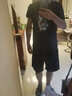 七匹狼（SEPTWOLVES）短袖T恤男夏季涼感圓領(lǐng)打底衫男士冰藻泥狼頭印花字母刺繡花短T男 101(藏青) XL (175) 曬單實(shí)拍圖