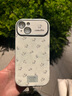 圣圖朗iPhone15proimax小眾ins山茶花標(biāo)簽mate60pro華為手機(jī)殼mate40掛繩少女款Pura70日韓p60皮質(zhì)保護(hù)套 白底大視-滿屏碎花+掛繩 iPhone 14 曬單實(shí)拍圖