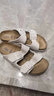 BIRKENSTOCK勃肯德國進口女款牛皮絨面革軟底白色Arizona雙扣拖鞋 復(fù)古白色窄版1024516 36 曬單實拍圖