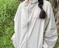 伴夕戶外寬松防曬衣女夏季2025新款防曬外套夏季女款士防曬衣服皮膚衣 薄款外套-淺灰 均碼 【建議100-120斤】 曬單實拍圖