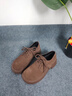ZHR樂(lè )福鞋女冬加絨真牛皮英倫單鞋女復古勃肯鞋女 AH597A 棕色 37  曬單實(shí)拍圖