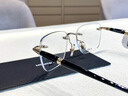 萬(wàn)寶龍（Montblanc）眼鏡框男MB0346O大班系列商務(wù)方形無(wú)框板材金屬光學(xué)萬(wàn)寶龍眼架男 001-黑金色 曬單實(shí)拍圖