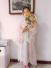 小咕嘟熊漢服女童兒童古裝漢服春秋兒童中國風(fēng)夏女童公主連衣唐裝學(xué)生女孩 粉裙+大袖衫 110cm 曬單實(shí)拍圖