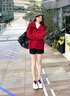 卓詩尼櫻桃家族厚底板鞋女2025年秋季新款學(xué)院風(fēng)百搭運動休閑女鞋小白鞋 米/紅 37 曬單實拍圖