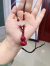 泰聚福原礦朱砂葫蘆吊墜女嘎烏盒項鏈掛件鑰匙扣本命年禮物 福祿安康 玉石吊墜款【男士請】 曬單實(shí)拍圖