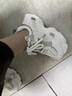 霍蜻松糕厚底網(wǎng)面老爹鞋女2025春夏季新款百搭小個子增高休閑鞋子女 米白色 37 (235mm) 曬單實拍圖