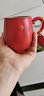 陸寶臺灣陸寶茶具 歲歲年豐蓋杯 辦公泡茶杯陶瓷茶杯飄逸杯水杯帶茶格 富貴紅 SSNF002RD 曬單實(shí)拍圖