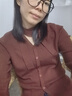 伊芙麗高級V領(lǐng)單排扣收腰飄帶毛線針織衫2024秋季新品通勤女上裝 磚紅 160/85CM/M 曬單實(shí)拍圖