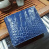 維塔斯 格拉喬夫泰國鱷魚(yú)皮錢(qián)包男士真皮短款商務(wù)多功能錢(qián)夾多卡位橫款正品手包 寶藍色橫款 曬單實(shí)拍圖
