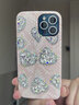 丁域 適用蘋果16promax手機殼愛心堆鉆新款時尚簡約iPhone15pro全包防摔14潮牌女款高檔皮質(zhì)輕奢外殼 漸變粉色蛇紋+滿屏愛心堆鉆+贈送閃鉆鏡頭圈  iPhone 15 Pro Max 曬單實拍圖