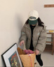 燦圖韓版刺繡棉服女裝秋冬季棉襖小眾保暖加厚面包服小個子上衣外套潮 綠色 L 【建議100斤到120斤】 曬單實拍圖