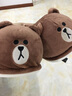 Home Story X LINE FRIENDS聯(lián)名秋冬季棉拖鞋毛絨卡通布朗熊莎莉女室內居家居情侶 布朗熊-全包 41-42碼(適合40-41碼) 曬單實(shí)拍圖