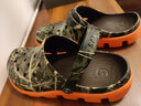 鯊鵜鶘洞洞鞋男夏季外穿拖鞋防滑軟底迪特潮流I韓版包頭沙灘鞋大頭涼鞋 迷彩橙色 44 曬單實(shí)拍圖