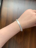 花有心柿s925銀手鐲女磨砂開口手鐲子素圈銀鐲子高級(jí)感手飾品手環(huán)手串銀飾 磨砂開口手鐲-【s925銀】 曬單實(shí)拍圖