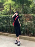 皮爾卡丹（pierre cardin）法式赫本風黑色緊身包臀連衣裙子女裝2025新款夏季高級感辣妹長裙 黑色【不開叉款】 S 40/45kg 曬單實拍圖