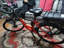 卡莎蒂（CASHAD） 鋰電郊游車(chē)山地旅行車(chē)48V助力自行車(chē)26-28寸成人老年長(cháng)途電瓶車(chē) 黑紅10ah鋰電池助力約80公里 26寸藍圖27速-線(xiàn)碟剎車(chē) 27速 曬單實(shí)拍圖