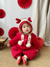 歐育滿(mǎn)月寶寶衣服周歲新年過(guò)年嬰兒棉服拜年春秋寶寶喜慶百日宴周歲禮 N090錦龍躍 73cm 曬單實(shí)拍圖