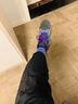 閃電潮牌（GENANX）襪子男街舞原創(chuàng  )設計秋季hiphop長(cháng)襪男國潮 紫色 曬單實(shí)拍圖