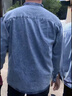 JEEP SPIRIT牛仔襯衫男長(cháng)袖韓版潮流感男裝工裝襯衣寬松日系夏季休閑外套 淺藍色 L 曬單實(shí)拍圖