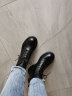 美思鸟（MEISINIAO） 女鞋马丁靴女靴子秋冬季新款英伦风短靴粗跟网红机车靴休闲女靴 黑色（单里） 37 实拍图