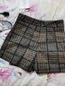 木榮毛呢格紋裙褲女短褲2025秋冬新款韓版寬松闊腿褲高腰顯瘦外穿靴褲 格紋 S 曬單實(shí)拍圖