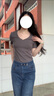 啄木鳥煙灰色短袖T恤女夏季修身V領(lǐng)打底衫2025新款內(nèi)搭半袖上衣體恤 煙灰色 L (97-108斤) 曬單實拍圖