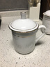 天澤 景德鎮(zhèn)茶杯陶瓷辦公杯子純白家用帶蓋水杯會(huì)議杯手繪玲瓏描金杯 描金玲瓏-竹 曬單實(shí)拍圖