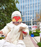 G.DUCKKIDS嬰兒秋冬連體衣2024新款男女寶寶加絨連體衣冬天幼兒薄棉保暖外出 米白色 90cm 曬單實(shí)拍圖